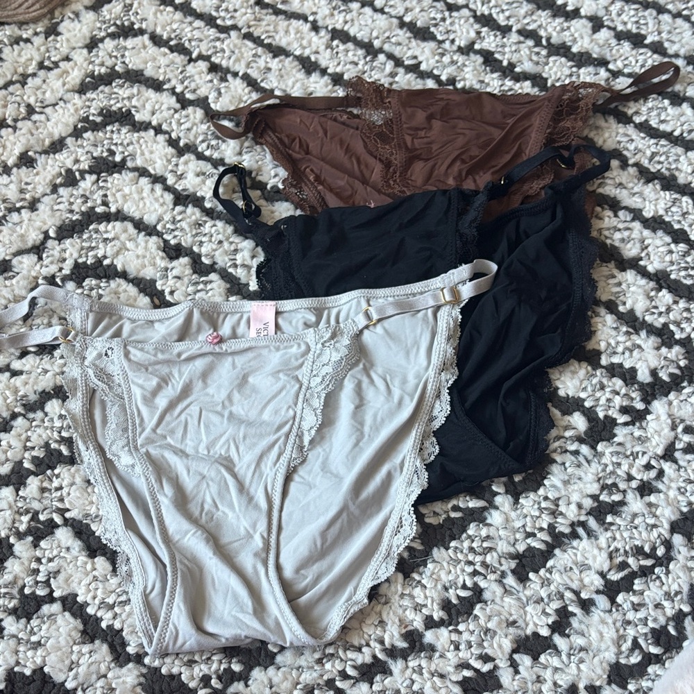 Set of Three Victoria Secret Dream angels Lace Trimmed Panties